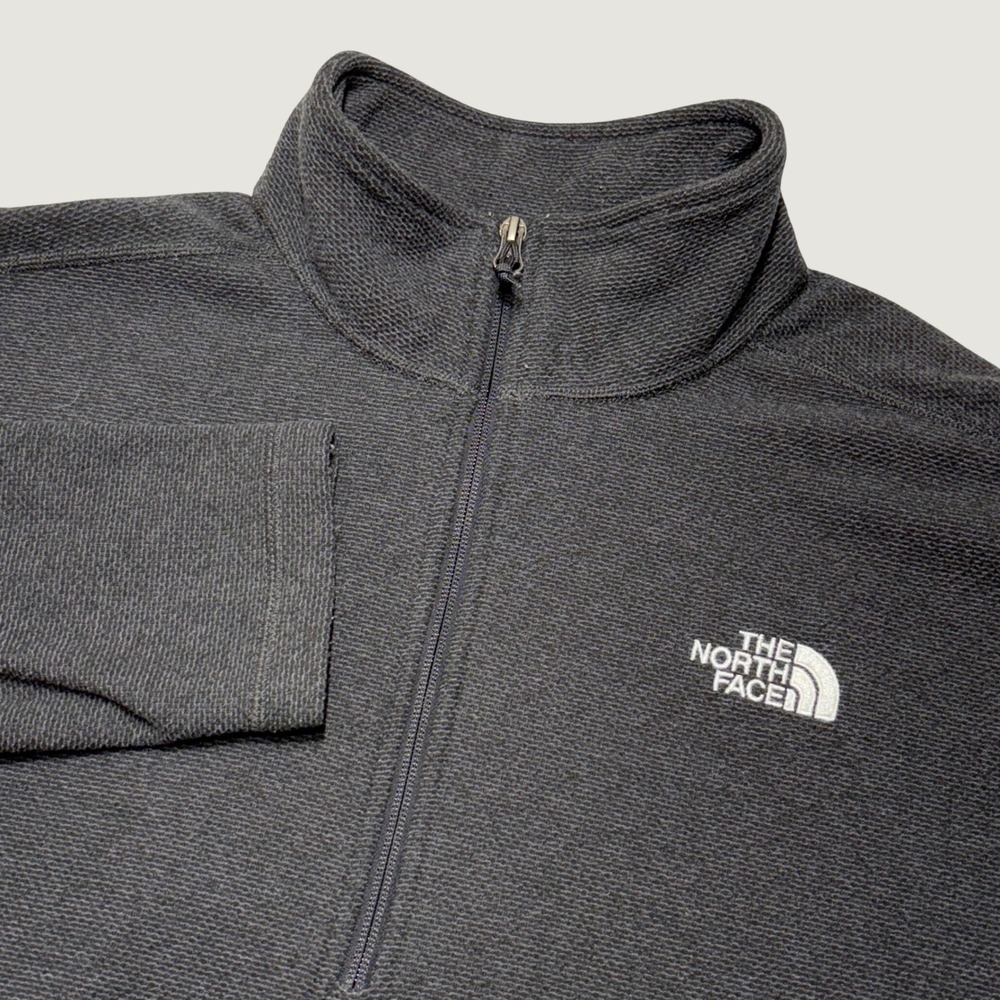The North Face Pullover Mens Large Gray 1/4 Zip Textured Fleece NF0A3YR10C5